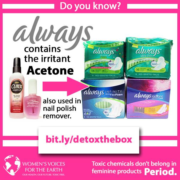 gået vanvittigt Sport benzin Toxic tampons and pads? Tell Always to “Detox the Box!” - Toxic-Free Future